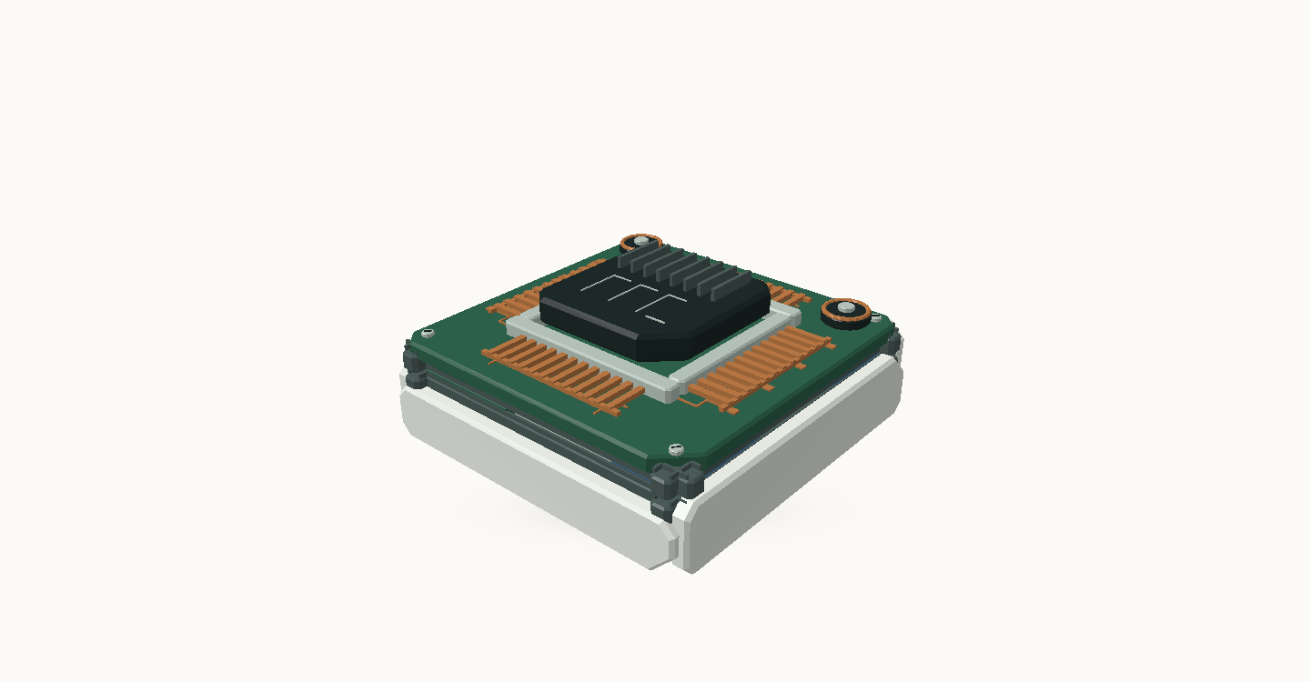 Silicon: the same components form a low processor with 48 copper contacts and traced circuit boards.